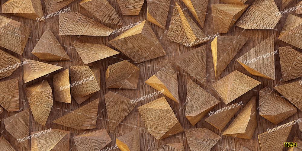 Tranh dán tường 3D trừu tượng- -TT23-4 - Tranh tường chất lượng cao